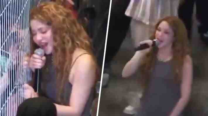 Shakira sorprende a sus fanáticos que la esperaban en hotel de Santiago y les canta uno de sus éxitos