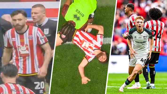 Pesadilla para Ben Brereton: Se lesiona tras jugar solo 15 minutos y el Sheffield United perdió final por el ascenso a la Premier en la agonía