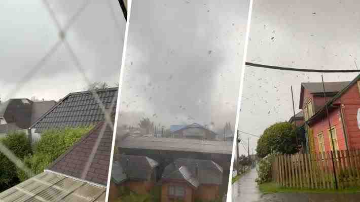 Tornado deja serios daños en Puerto Varas: Meteorología declara alarma para La Araucanía, Los Ríos y Los Lagos