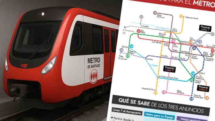 Metro: Así quedaría la red con la extensión al aeropuerto y las ampliaciones a Maipú y Lo Espejo