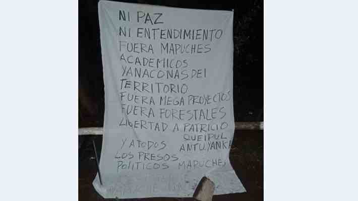 "Ni paz, ni entendimiento": El lienzo dejado por autores del nuevo atentado  en La Araucanía