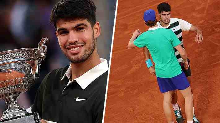 Alcaraz derrota a Sinner en una final que pasará a la historia del tenis mundial y es bicampeón de Roland Garros