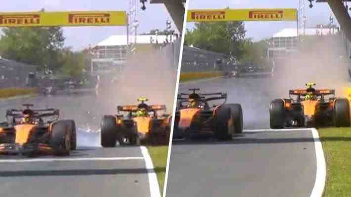 "Estúpido...": Mira el insólito choque entre los McLaren que dejó fuera a Norris en el GP de Canadá