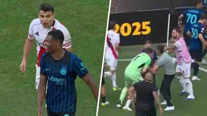 Escándalo: Marcos Acuña fue a buscar a Denzel Dumfries tras un caliente River vs Inter en el Mundial de Clubes
