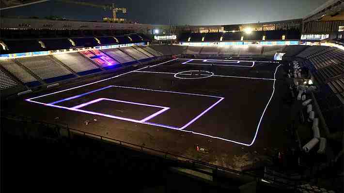 Católica prende el Claro Arena: Así se encendió la iluminación del nuevo estadio de los cruzados