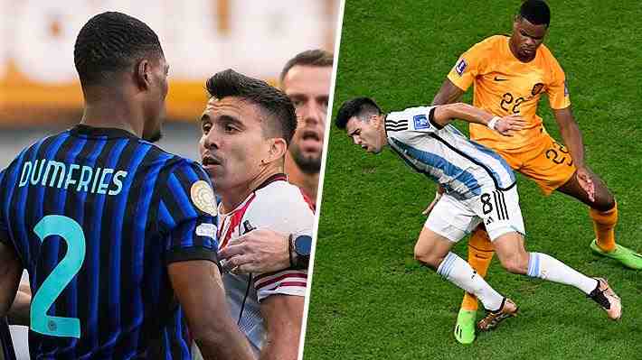 El antecedente de Qatar 2022 que explica el fuerte cruce entre Marcos Acuña y Denzel Dumfries en el Mundial de Clubes