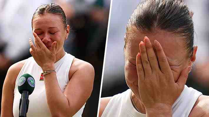 El desconsolado llanto y la emoción de Amanda Anisimova tras caer por doble 6-0 en la final de Wimbledon