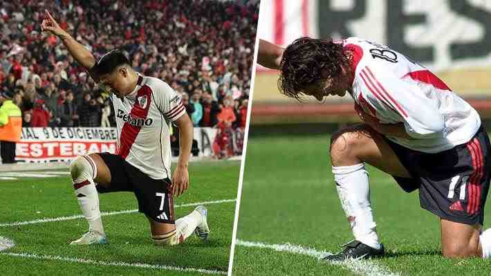 La justificación de Maxi Salas para festejar como el "Matador" en River Plate y la reacción del histórico delantero chileno