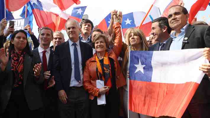 Los candidatos del pacto de oposición &#34;Chile grande y unido&#34; y del partido Amarillos por Chile