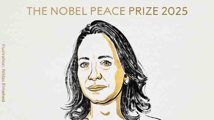 María Corina Machado, líder opositora del régimen de Maduro, gana el Premio Nobel de la Paz 2025