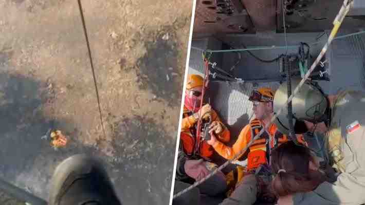 Carabineros rescata a mujer que quedó atrapada en medio del incendio forestal en San Carlos de Apoquindo