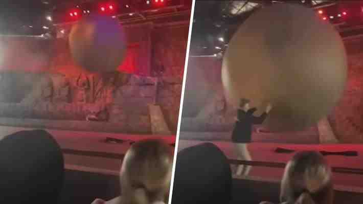 Video | Miembro del staff de Disney frena una enorme roca de goma que iba hacia el público en show de "Indiana Jones"