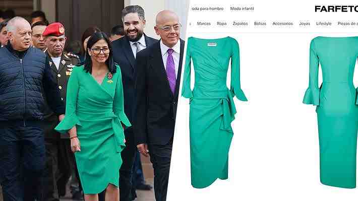 Delcy Rodríguez es criticada por costoso vestido que lució al jurar como presidenta encargada de Venezuela