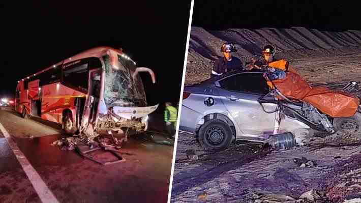 Accidente de tránsito entre un bus y un vehículo deja cinco fallecidos en Mejillones