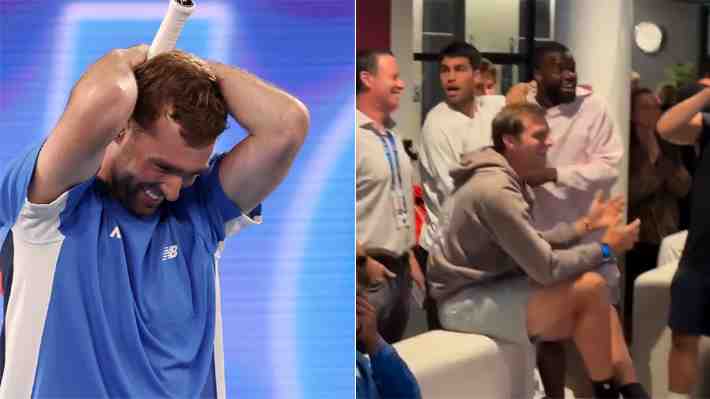 Amateur da la sorpresa, derrota a Sinner y se gana un millón de dólares en inédito torneo en Australia: Mira la imperdible reacción de Alcaraz