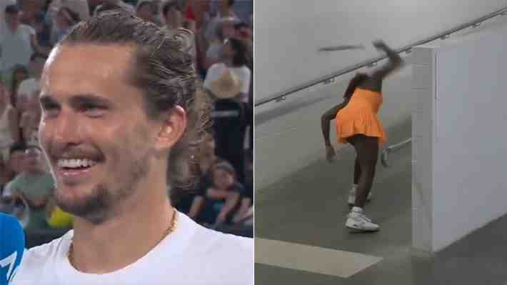 El "palo" de Alexander Zverev que provocó risas tras ganar en Australia, mientras la 3 del mundo explota luego de perder en 59 minutos