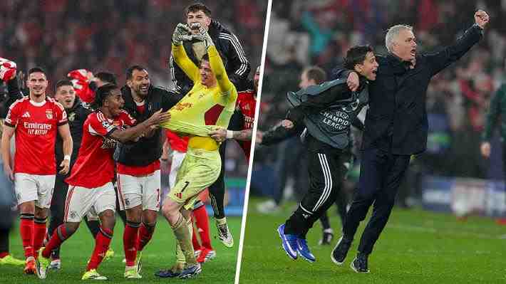 Mira el épico y agónico gol del arquero Trubin al Real Madrid que le permitió al Benfica seguir en la Champions y el noble gesto de Mourinho