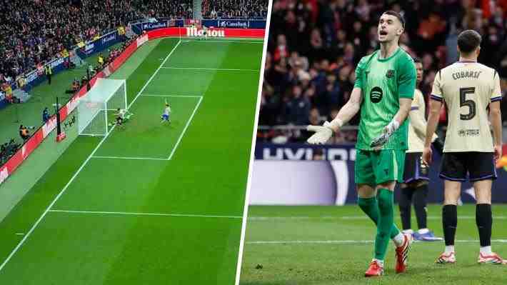 Mira el "error garrafal" del arquero del Barcelona en humillante goleada frente al Atlético de Madrid