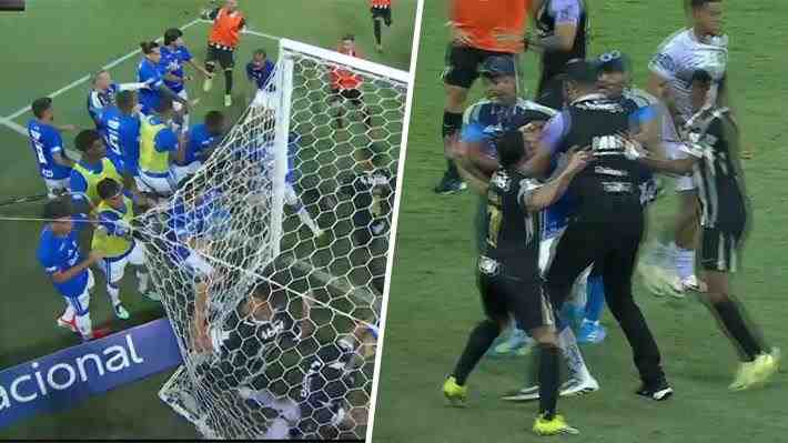 Combos, patadas y 23 expulsados: La escandalosa pelea entre Cruzeiro y Mineiro en el fútbol brasileño