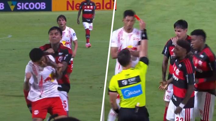 "No se comportó": DT del Flamengo destroza a Erick Pulgar por hacerse expulsar... Revisa la jugada