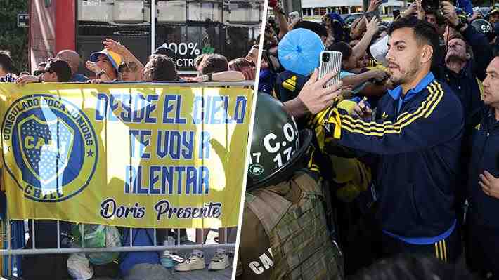 Las imágenes del masivo recibimiento que tuvo Boca en Chile previo al duelo con la UC por la Libertadores y el gesto del plantel xeneize