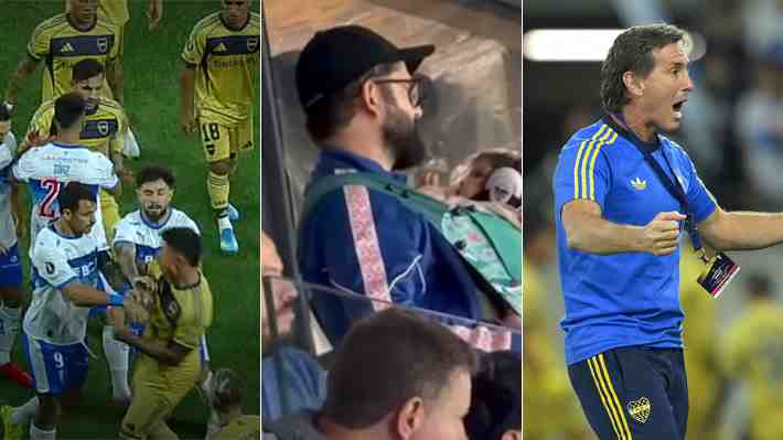 El doble empujón de Zampedri y Mena, el cambio de camiseta de Paredes, Boric con su hija... Lo que no se vio del UC-Boca