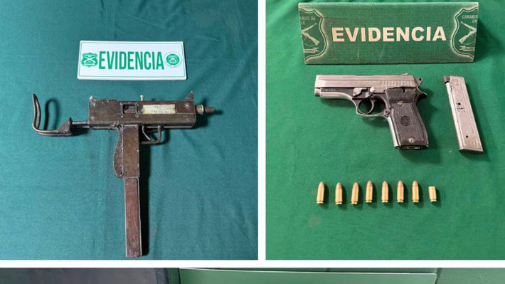 Uzi entre las incautaciones: Siete personas detenidas tras operativos en Estación Central, Puente Alto y Melipilla