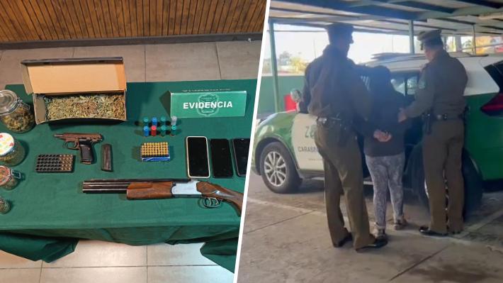 Carabineros incauta armas y drogas desde un domicilio en La Florida: Hay una detenida