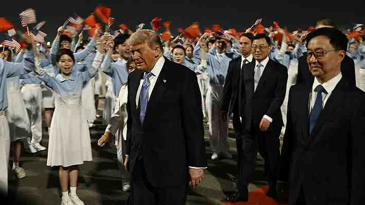 Fotos: Trump es recibido con honores en su llegada a China