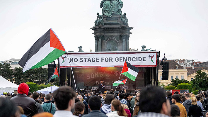 Cientos de personas protestan en Viena contra la participación de Israel en Eurovisión: Gran final del festival es mañana
