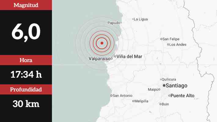 Sismo de mediana intensidad remece a las regiones entre Coquimbo y Maule: Epicentro fue en Quintero