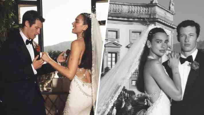 Dua Lipa publica fotos de su fiesta de matrimonio con Callum Turner en Italia