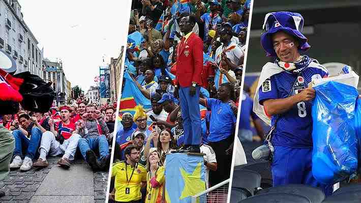 Remo vikingo, estatua humana y hasta un "brujo": Las curiosidades de la hinchada del Mundial 