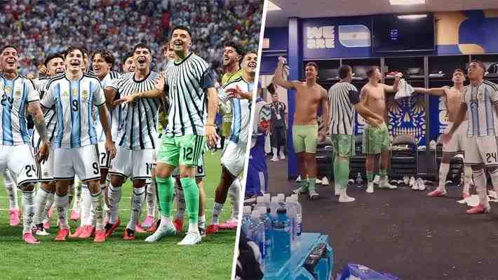 La historia detrás del nuevo festejo que se toma el camarín de Argentina en el Mundial con una frase que ya hace ruido