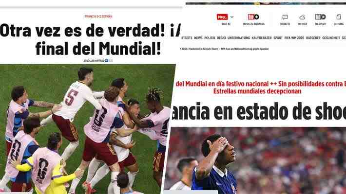 "Exhibición de España, magnífica"; "Francia un desastre, aplastada": Reacciones de la prensa a la primera semifinal