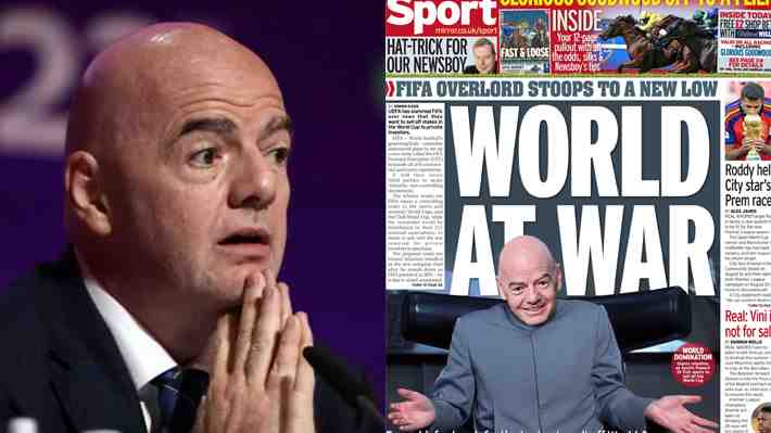 "En guerra", "hay que salvar el fútbol": Prensa destroza a Gianni Infantino con explosivas portadas tras nueva idea de "vender el Mundial"