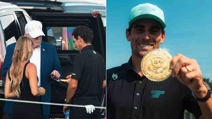El regalo de Donald Trump a Joaquín Niemann tras su título en el LIV New York... Mira las inéditas imágenes que subió el equipo Torque GC