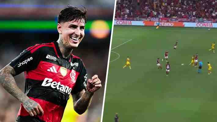 "Es de genio": El gran pase de Erick Pulgar en el Flamengo que saca aplausos en Brasil
