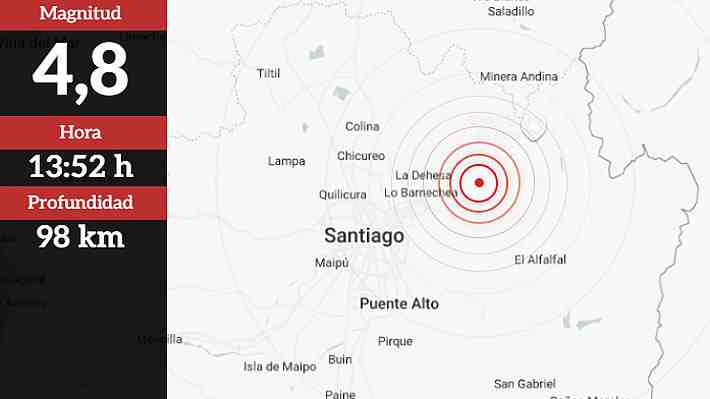 Sismo se percibe en la RM: Epicentro fue en cercanías de Farellones
