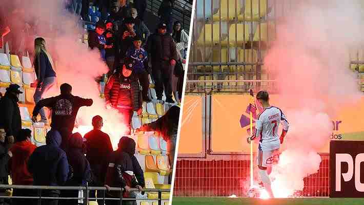 Otro bochorno en el fútbol chileno: La U ganaba a Everton por la Copa Chile y el duelo fue suspendido por lanzamiento de bengalas