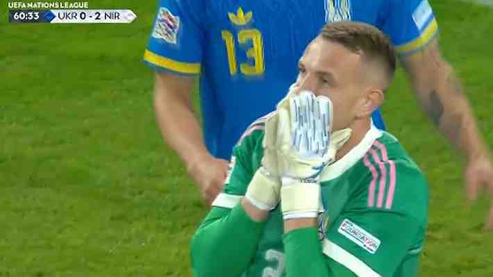 "Insólito": Revisa el grosero error del arquero Dmytro Riznyk en la derrota de Ucrania por la Nations League