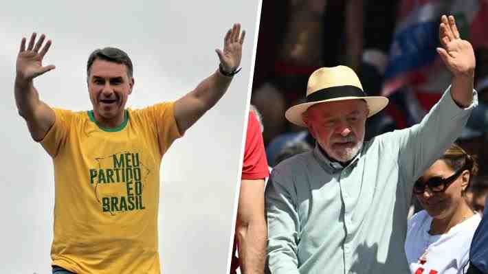 Flávio Bolsonaro vuelve a acercarse a Lula en sondeo publicado en la víspera de la elección en Brasil