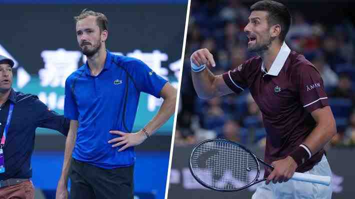 Medvedev es descalificado por un arrebato ante Djokovic: Mira el momento y sus burlas al serbio