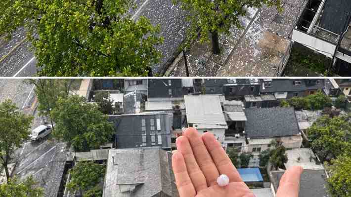 Video | Tormenta de truenos y granizos en Santiago: Varias vías del sector oriente inundadas
