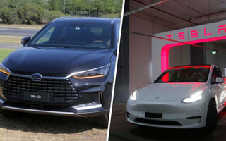 Tesla y BYD con el pie en el acelerador: La &#34;guerra&#34; por dominar el mercado de autos eléctricos que llegó a Chile