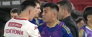 Gary Medel estalló en Argentina: Mira el tenso cruce que tuvo con su compatriota Rodrigo Echeverría y la pelea con hinchas rivales