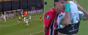 ¿Error de Arias? Mira el gol con que Peñarol de Cortés ganó a Racing en la Libertadores y la insólita situación en el Atlético Nacional-Sao Paulo