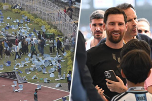 Estatua gigante, caos con fanáticos iracundos, insólita escena con un ministro: Las imágenes del viaje de Lionel Messi por la India