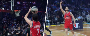 Hasta metió uno de media cancha: Mira la gran actuación de Sebastián Herrrera en el concurso de triples del All Star Game del básquetbol francés