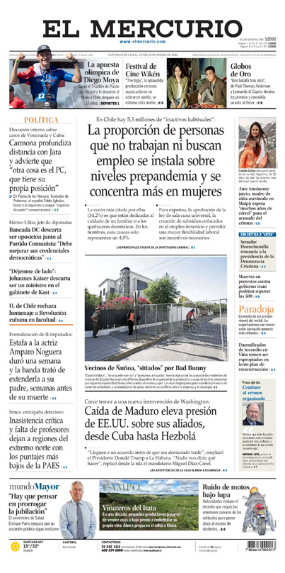 Portada de El Mercurio